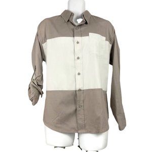 Ditch Plains Men's Colorblock Button Up 100%Cotton Long Sleeve Size Medi…